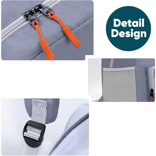 Mochila ligera y plegable para senderismo gris miniatura 7