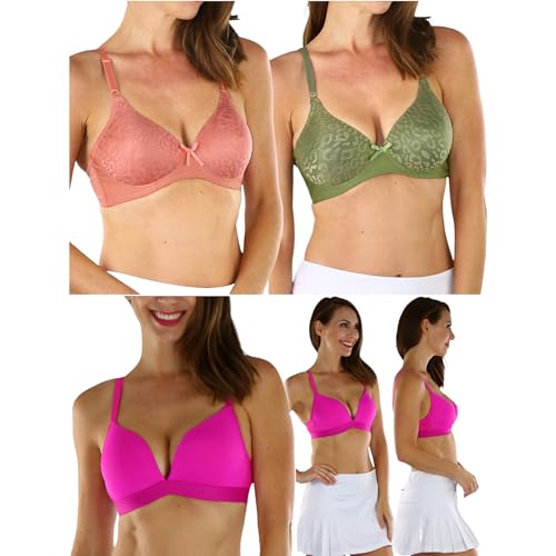 Image of ToBeInStyle Women's 6 Pack Random Selection Padded Support Bras - Sizes 30A to 46DDD
