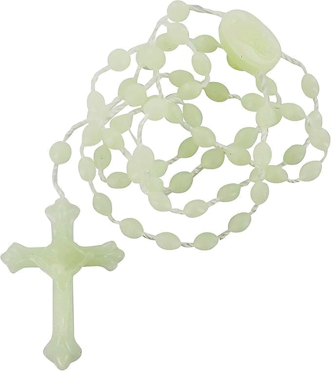Corona del rosario in plastica fosforescente grani 6 mm 200 pezzi