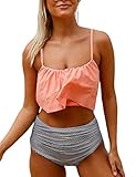 trajes de baño retro 2017 Este lindo bikini, sin aros, un pequeño relleno es removible.
