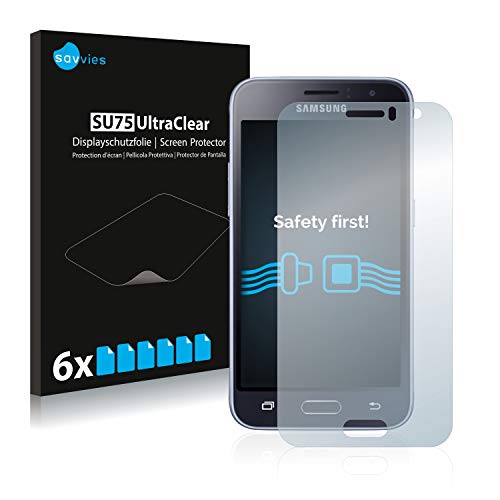 savvies Protector Pantalla para Samsung Galaxy J1 2016 (6 Unidades) Película Ultra Transparente