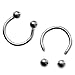 joybeauti 6pcs 16G Surgical Steel Nose Ring for Men Fake Nose Ring Septum Piercing Horseshoe Septum Ring Cartilage Helix Tragus Earring Hoop Lip Eyebrow Rings for Women 6mm 10mm 14mm (Steel Ball)