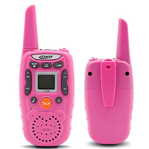 Eoncore T358 Walkie Talkies for Kids Two Ways Radio Toy Long Range 22 Channels 10 Call Tone Build-in Flashlight Pink - Thumbnail 5