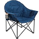 Yestomo Camping Chairs for Adults, Oversized Lawn Chairs, Moon Lence Folding Heavy Duty Camp Chair with Carry Bag, Support to 450LBS