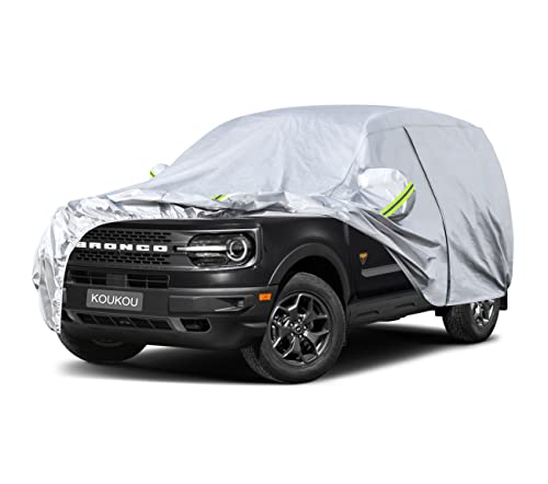 Image of Koukou 6 Layers Car Cover Custom Fit Ford Bronco 4 Door from 2020 to 2025, Waterproof All Weather for Automobiles, Sun Rain Dust Snow Protection. (Ships from US Warehouse, Arrive Within 3-7 Days)