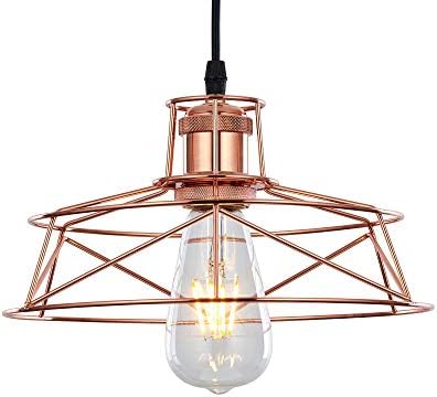 INNOTECK DS-1052 Vintage Ceiling Pendant Light Shade  Retro Rose Copper Metal cage Chandelier lampshade