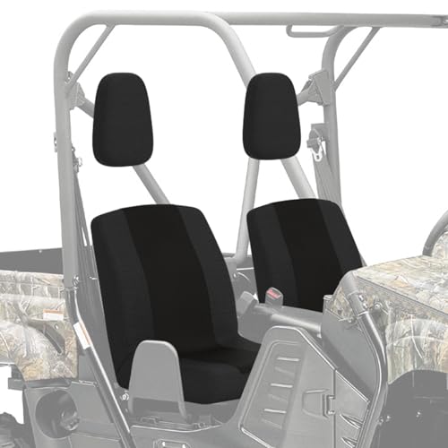 KEMIMOTO UTV Seat Covers, Black Seat Covers with Headrest Covers Compatible with Rhino 700 660 450 2004-2021 All Models