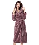 DAVID ARCHY Bata con capucha para mujer, Large