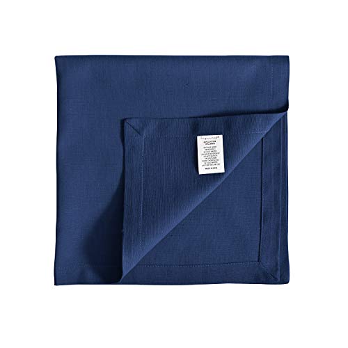 Dinner Cloth Napkins, Cotton Linen Blend Fabric 12 Pack Easter Special Premium Quality, Mitered Corners For Every Day Use Napkins Are Pre Shrunk And Good Absorbency Navy Blue #TOP5