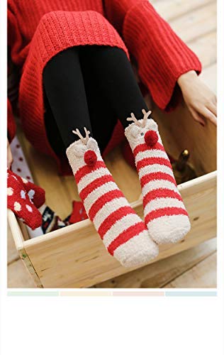 Christmas Fuzzy Socks for Girls - 3 Pairs of Women Cabin Slipper Socks Cute Animal Super Warm4