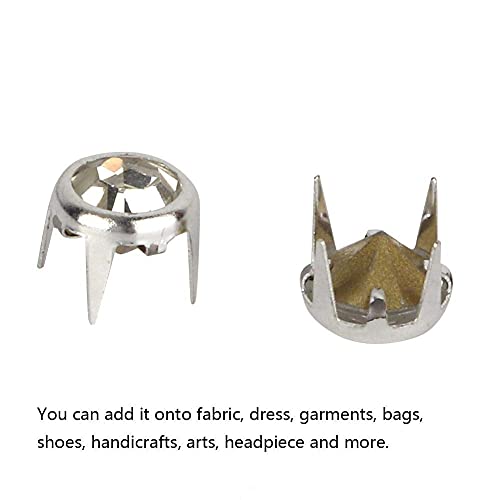 Heepdd 50 Pcs 7Mm White Pink Crystal Claw Beads Nailhead Diy Fashion Rhinestone Nailhead Studs Punk Spikes Decorative Rivets For Diy Leather Craft(White) #TOP1