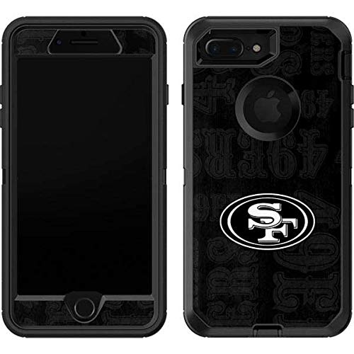 Skinit Decal Skin Compatible with OtterBox Defender iPhone 7 Plus - Officially Licensed NFL San Franciso 49ers Black & White Design
