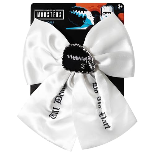LUV HER Universal Monsters - Gothic Jewelry Long Tail Silk Alike Premium Feel Hair Bow for Girls with Alligator Clip with Charm - Hair Accessory, Ages 3+ image 5