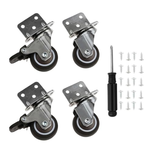 �L���X�^�[ L�^�v���[�g 4�Z�b�g L�^�L���X�^�[ �É� �u���[�L�t�� ��t�� �ԗ� �Ƌ�ړ� 360�x��] �ω׏d 80kg �l�W�h�ƃ��C�o�[�t�� �S���ԗ� 1.5�C���` �L���X�^�[�i�u���E���j