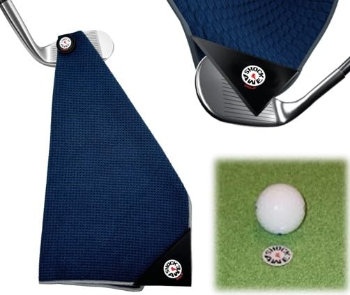 Magnetic 4-in-1 Multi Tool Golf Towel - Magnetic Towel - Silicone Brush - Groove Cleaner - Bag Clip - Microfiber Waffle Design - Men's and Women's