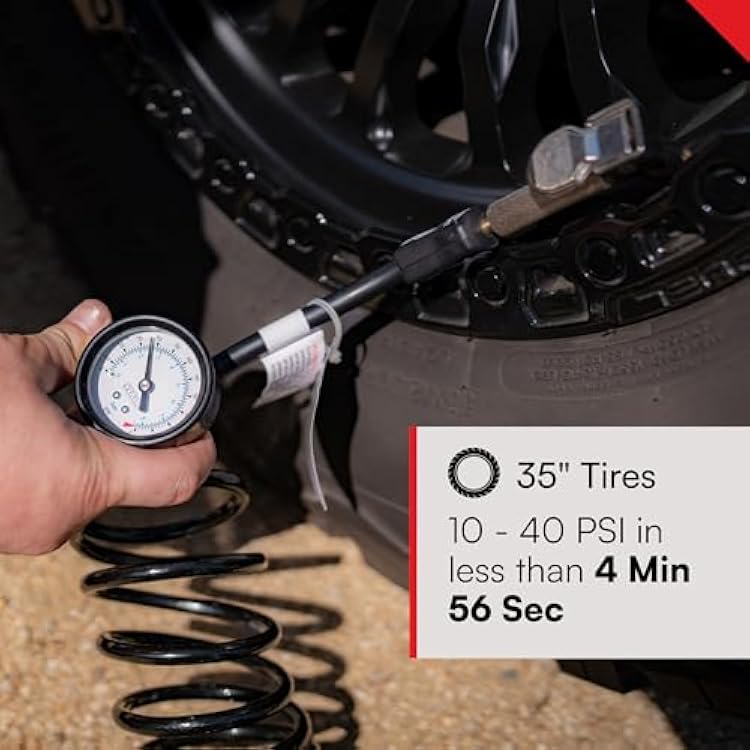 VIAIR 400P EF Enhanced Flow - 40143 Tire Inflator Portable Offroad Air Compressor for Truck & SUV | 12V On/Off Road Tire Pump Air Compressor | 150 PSI (SAE, Alligator Clips)