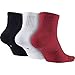 Nike Jordan Jumpman Dri-Fit Quarter Socks Multi 3 Pair SX5544-011 (Red/Black/White, Large / 8-12)