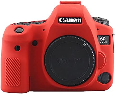 6D Mark II Silicone Case, TUYUNG Camera Housing Case Protective Cover Skin, Compatible with Canon EOS 6D Mark II, Red