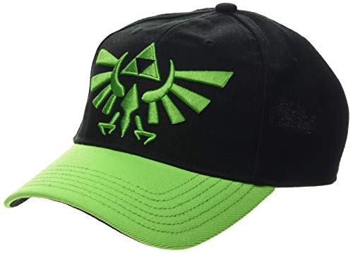 Bioworld EU Nintendo Legend of Zelda Embroidered Hyrule Crest Logo Curved Bill Baseball Cap, Black (BA743103ZEL) Casquette, Green (Green Green), Taille Unique Mixte