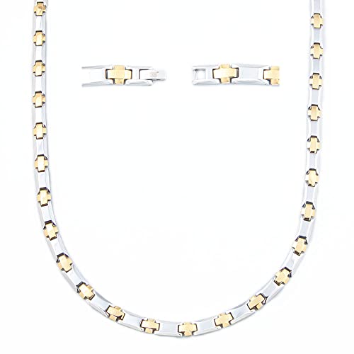 Collier en titane pour homme actif avec mailles magnétiques