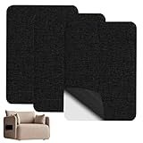 Parche de Reparación de Lino, 20 x 28 cm Parche de Lino Autoadhesivo, 3 Piezas Parches de Reparación, Parches para Sofa Tela, para Sofás, Asientos de Coche, Sillas de Oficina, Negro
