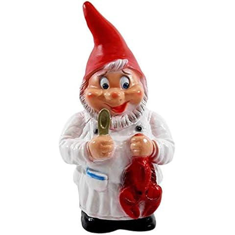 RAKSO Deko Figur Zwerg H 30 cm Gartenzwerg Hummer mit Krebs Gartenfigur stehend aus Kunststoff Cover