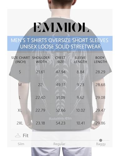 Image of EMMIOL Mens Y2k Baggy Shirts Graphic Tees Oversized Crew Neck Short Sleeve Streetwear Tshirts Summer Tops 2026