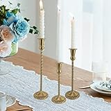 Élégant et vintage : avec une superbe couleur laiton doré avec une finition en métal brossé, ces bougeoirs apportent une touche de charme vintage à n'importe quel espace, servant de pièce de décoration attrayante.