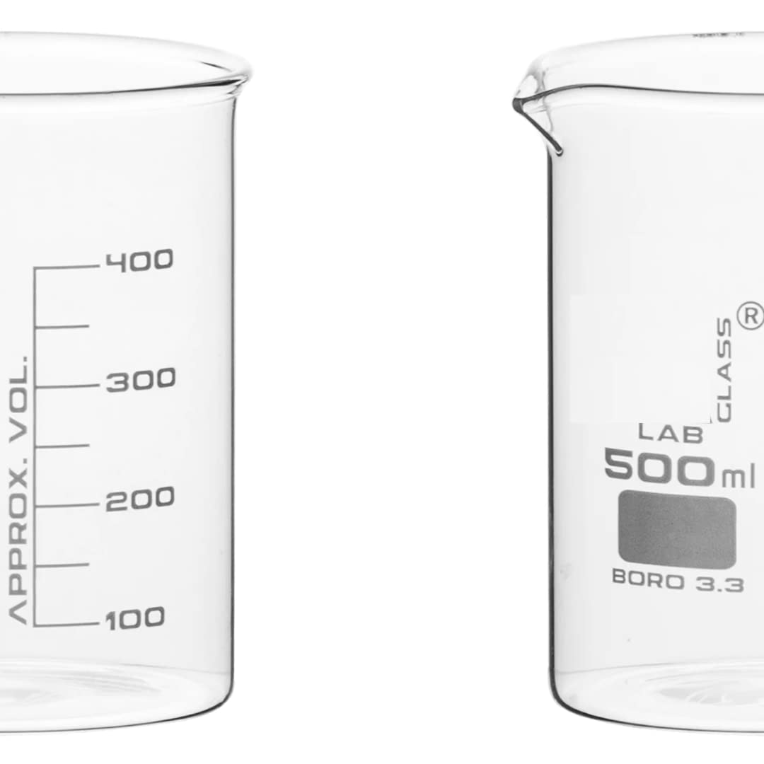 Glass Smith, Borosilicate Glass Beaker Low Form With Spout And Graduated 500ml 2854427854030 - View #4