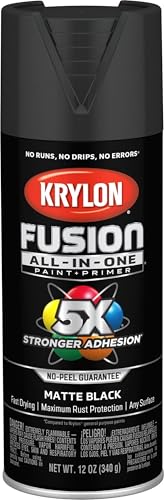 Krylon Fusion All-In-One, Matte, Black, 12 oz