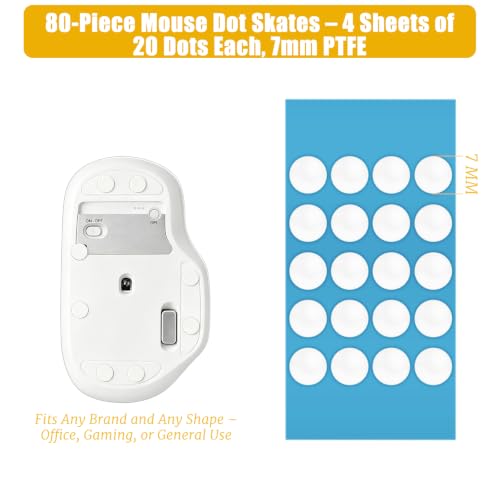 ZUFECY 80 Pack PTFE Dot Skates