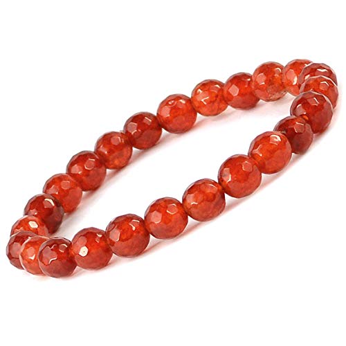 Image of Reiki Crystal Products Natural Crystal Stone 8 mm Faceted Diamond Cut Beads Bracelet for Men & Women | Reiki Charged Gemstone Bracelet | Multiple Stone Variants Available