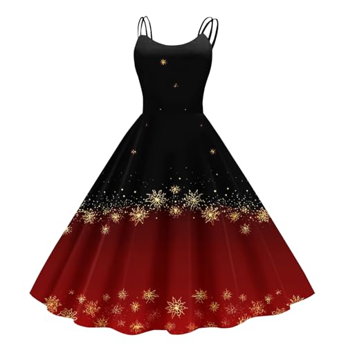 WDCHAOYUE Tunika-Kleid Frauen Loungewear Polyester Bequemer Cocktailkleid Weihnachtse Lässige Ohne Ärmel V Ausschnit Cocktailkleid Damenen...