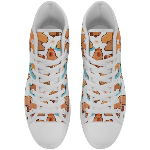 High Top Shoes for Men Women Capybara High Top Canvas Sneakers Lace Up Casual Walking Shoes Gifts for Boyfriend Girlfriend4