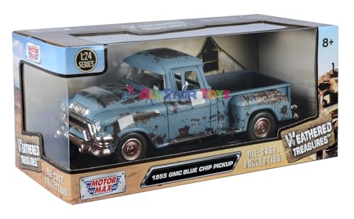 Motormax 1955 GMC Blue Chip Pickup 1/24 Escala miniatura 3