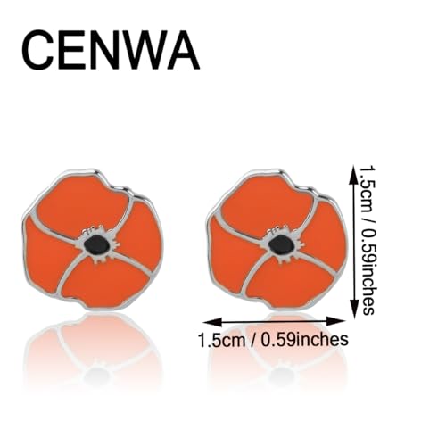 CENWA California Poppy Earrings Poppy Studs Small Flower Earrings Gift For Her2