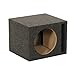 QPower Single 10-Inch Vented Unloaded Subwoofer Speaker Box – Solid 5/8-Inch MDF Car Audio Box with Charcoal Carpet Covering