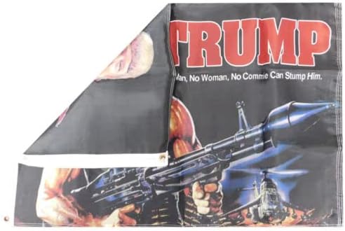 Miniatura 2 de Trump Bazooka No Man, No Woman, No Commie Can Stump Him 150D Nylon 2x3 Bandera