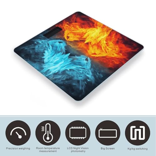 Báscula digital Fire Vs Ice Art para baño y cuerpo miniatura 3