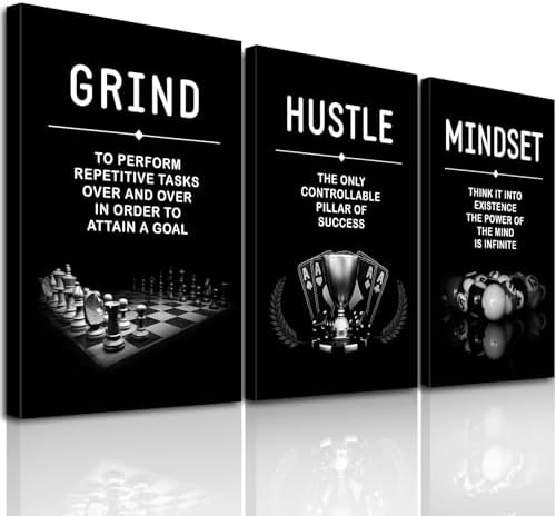 3 Piece Black and White Canvas Wall Art, Motivational Quotes Wall Art ...