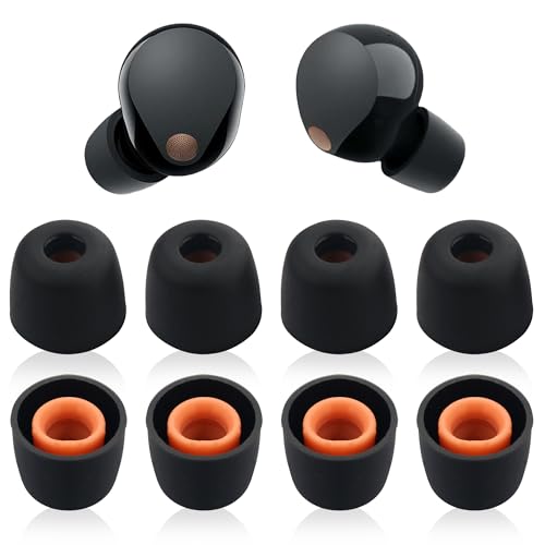 �V���R���C���[�`�b�v for Sony WF-1000XM5 WF-1000XM4 �ƌ݊���������C���[�s�[�X 4�y�A WF-1000XM5 �C���[�s�[�X �C���z�� �ւ��S�� XM5 �\�t�g�V���R���C���z�� �`�b�v�Z�b�g (�u���b�N, S)