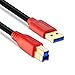 Tan QY USB 3.0 Cable A Male to B Male 10Ft, Type A to B Male Compatible with Hard Disk Drive,Printers,Scanner,USB Hub,Monitor and More (3M/10Ft)