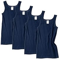 HERMKO 2800 4er Pack Jungen Unterhemd (Weitere Farben) Bio-Baumwolle, Farbe:Marine, Größe:140