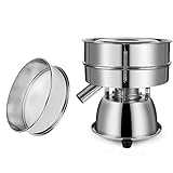 Automatic Sieve Shaker Machine, 110V Stainless Steel Vibrating Sifter with 12 & 80 Mesh Screens for Flour & Powders