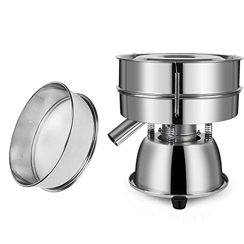 Automatic Sieve Shaker Machine, 110V Stainless Steel Vibrating Sifter with 12 & 80 Mesh Screens for Flour & Powders