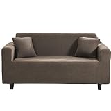 GWTYR High Stretch Couch Slipcover,Kitchen/Rental Properties Sofa Cover,Pet Dog Cat Couch Slipcover,One/Two/Three/Four Seater Sofa Protector-Coffee-1_1_Seater(90-140CM)