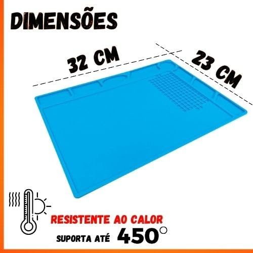 Kit Manta Antiestática Manutenção Celular + Chaves Precisão 17 Peças