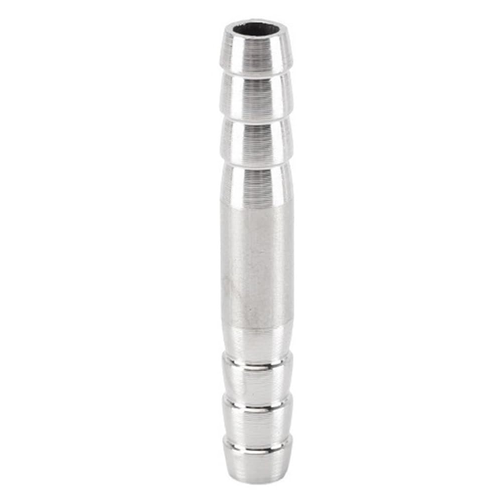 Yjqhody One Color Pagoda Joint Hose Barb Connector, 304 Stainless Steel Double Barbed 2 Way Equals Straight Pipe Fitting 1Piece(8Mm)