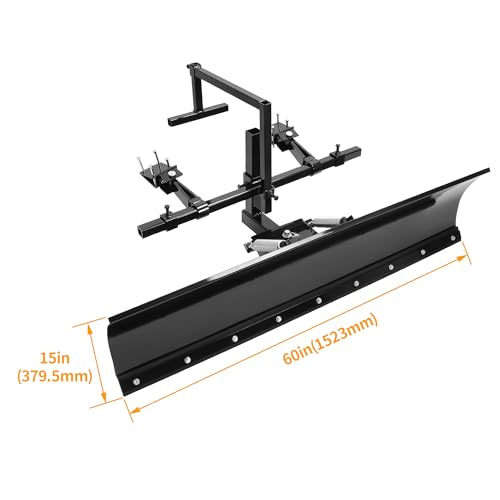 Image of 60 In Universal Black Snow Plow Blade Compatible with 5ft Wide Zero Turn Mowers Snow Plow Powder Coated Adjustable Durable