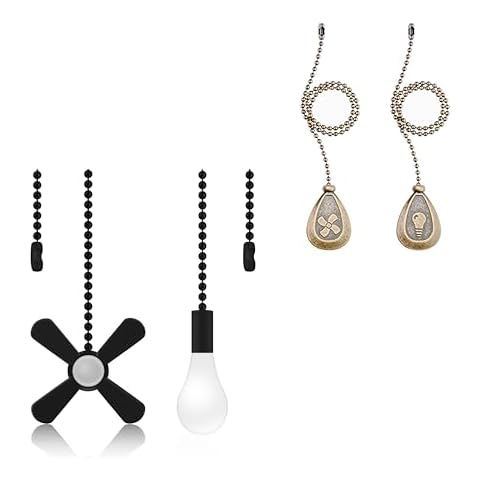 AIIGOU Ceiling Fan Pull Chain with Drop-Shape Pendant Fan Pull Cover